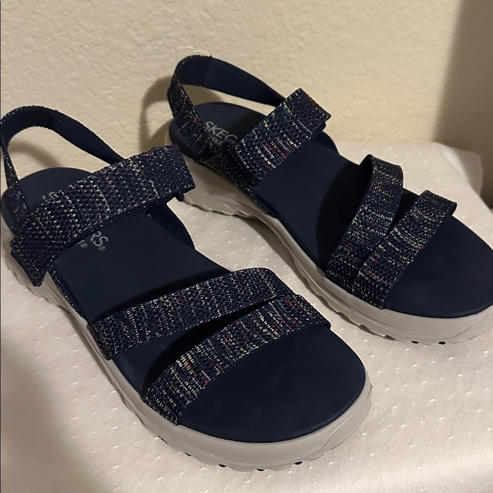 Skechers Women's Navy and Multicolor Sandals